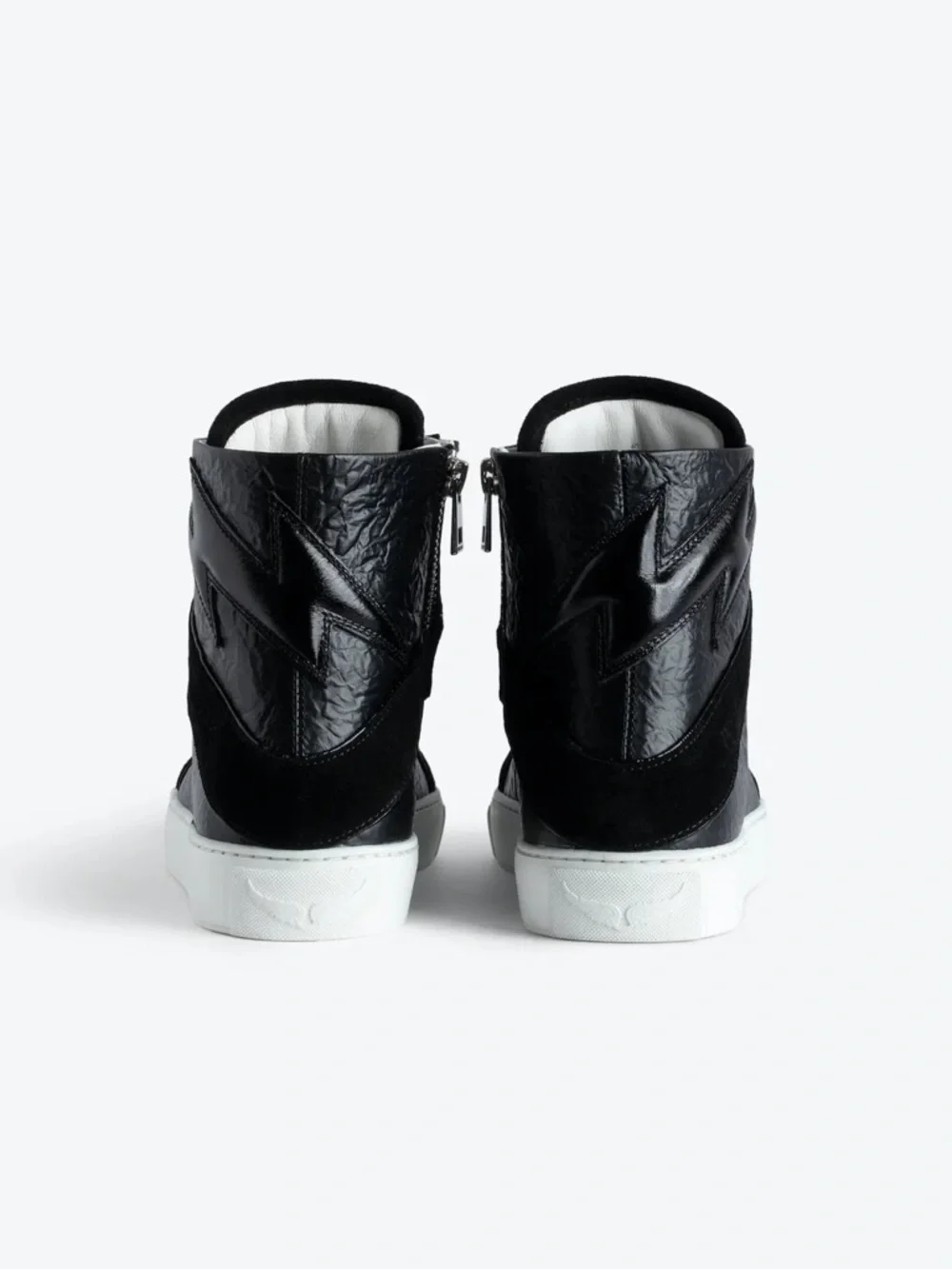 Zadig and Voltaire High Flash High-Top Wrinkle Sneakers - Picture 4 of 8